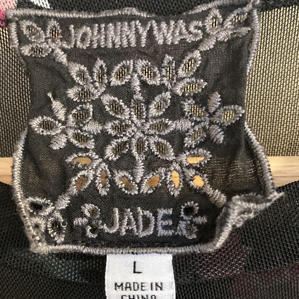 Johnny Was Multi-Color Mesh Tee, Size L - image 2